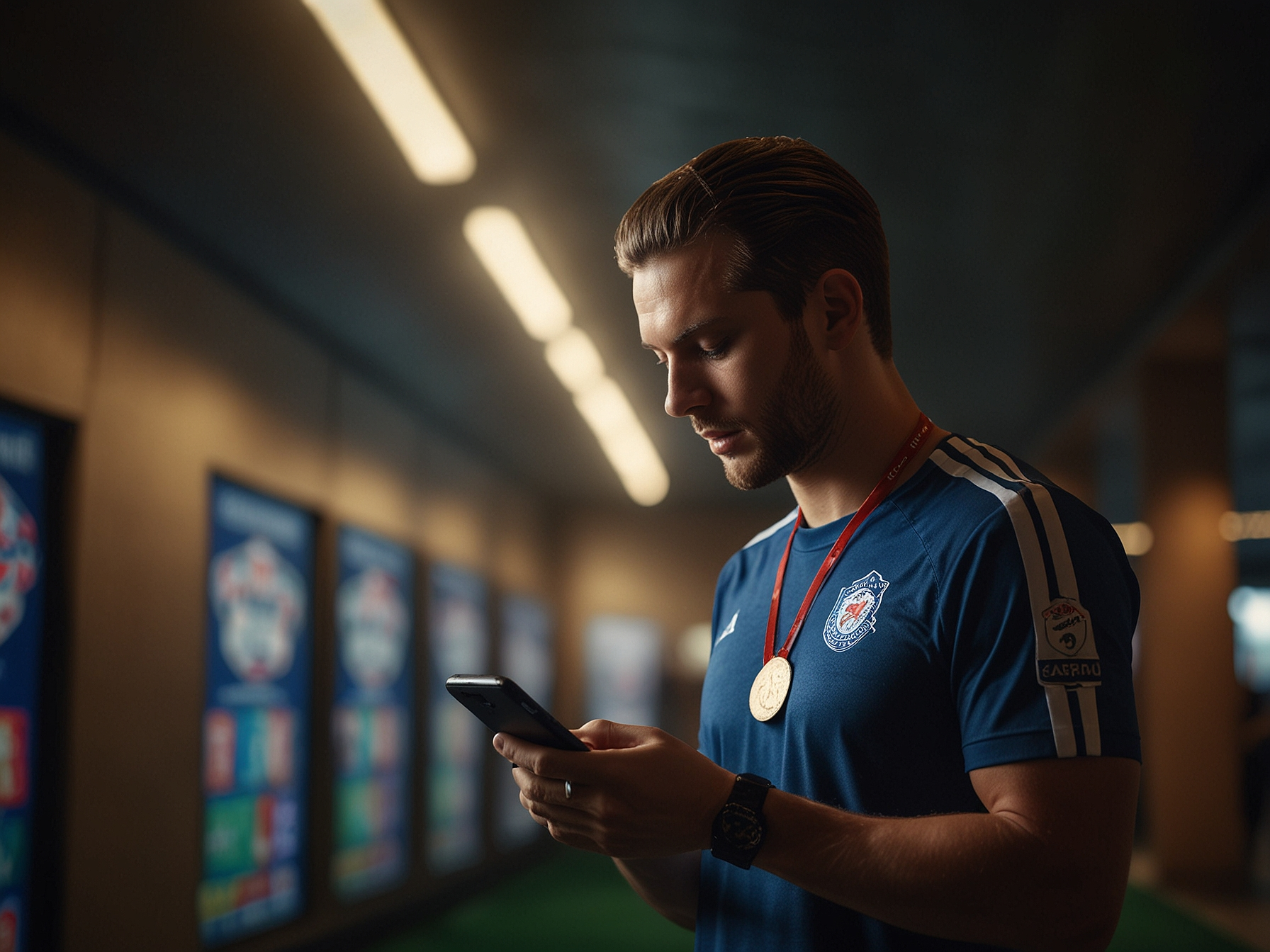 Sportler nutzt Casino App